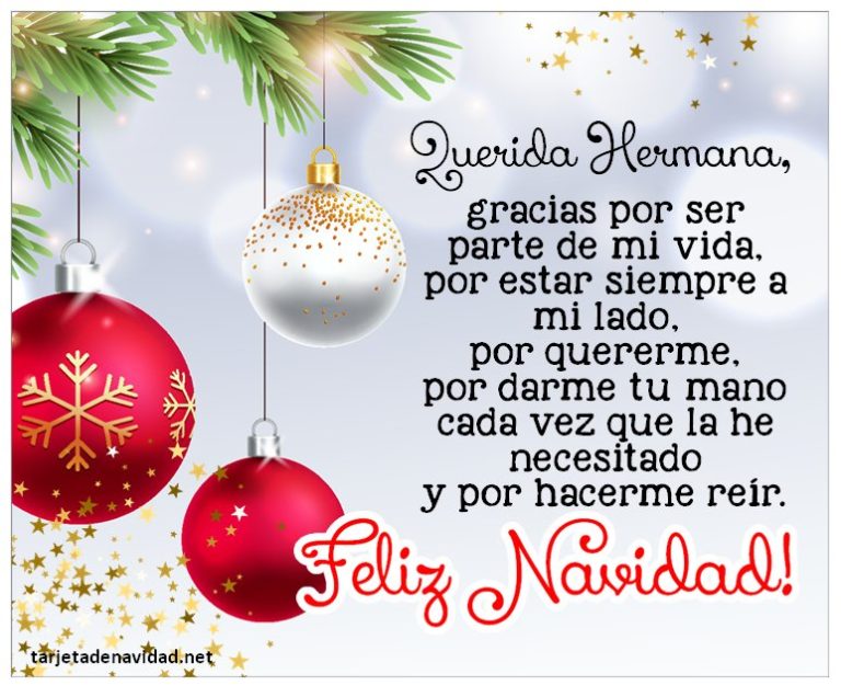 frases de feliz navidad para mi hermana