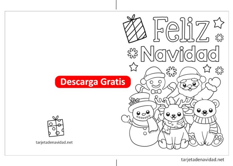 tarjetas de navidad para colorear con mensajes